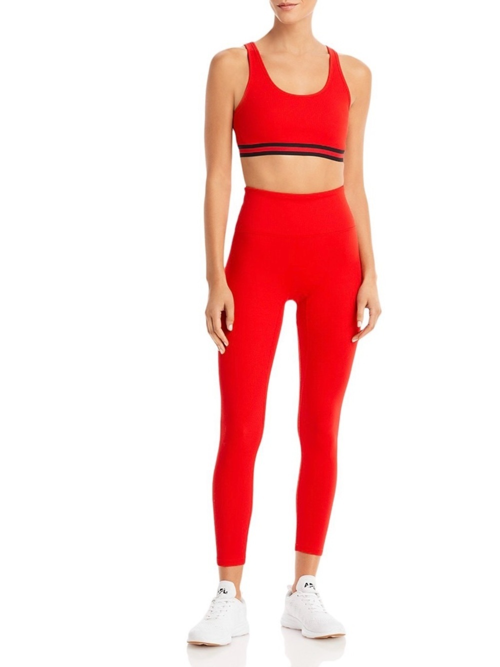 NWT SOLID & STRIPED ‘High Tide’ Ribbed Bra in “Ruby Red / Black” Size Small